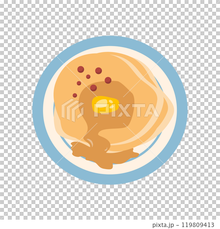 Cheese on pancake with honey 119809413