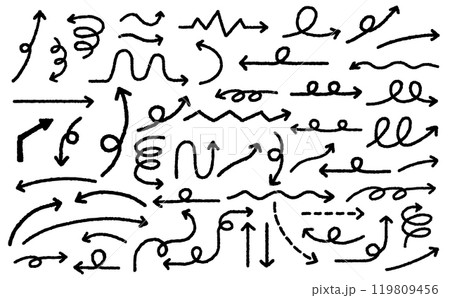 手書き風だから温かみがある！矢印素材 119809456