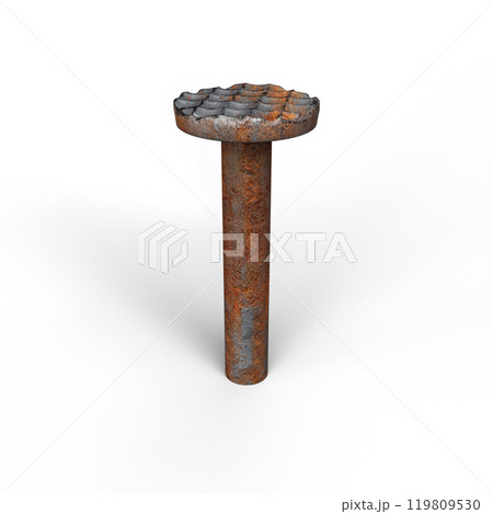Rusty Nail Pin. 3D Illustration. File with Clipping Path. Rusty Nail Pin. 3D Illustration. File with Clipping Path. 119809530