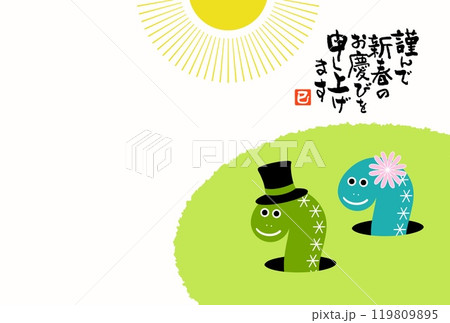 巳年年賀状 巳年年賀状 119809895