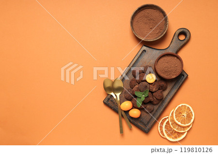 Chocolate truffles, concept of delicious sweet food Chocolate truffles, concept of delicious sweet food 119810126