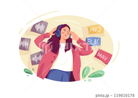 Audio Processing Illustration Audio Processing Illustration 119810178