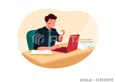 Businessman Working On Laptop Businessman Working On Laptop 119810249