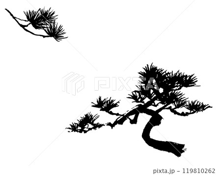 松の木の墨絵　ベクター 119810262