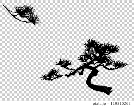 松の木の墨絵　ベクター 119810262