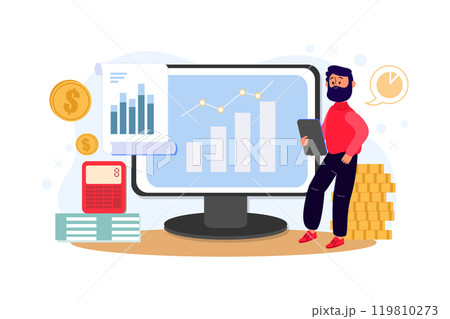 Man Doing Finance Management 119810273