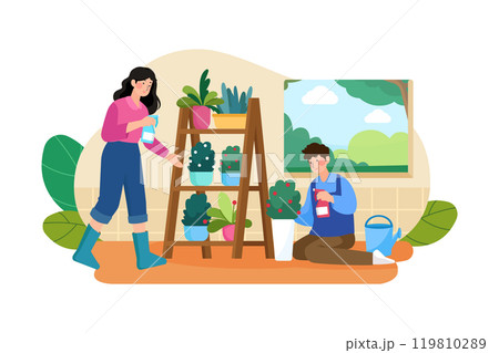 Watering Plant 119810289