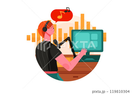 Audio Processing Illustration 119810304