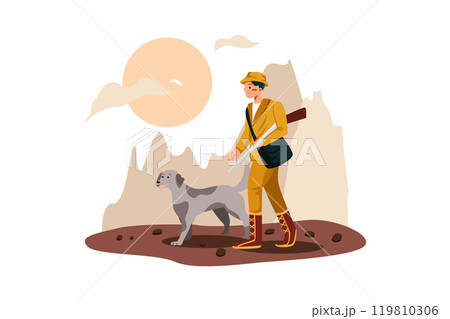 Hunting animals Illustration Hunting animals Illustration 119810306