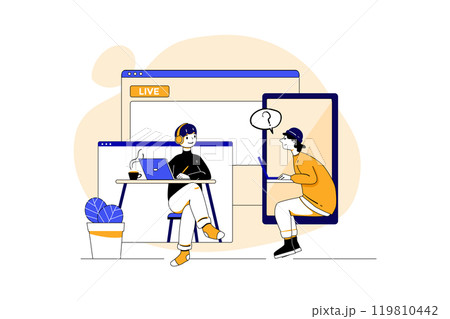 Students Studying Online Students Studying Online 119810442