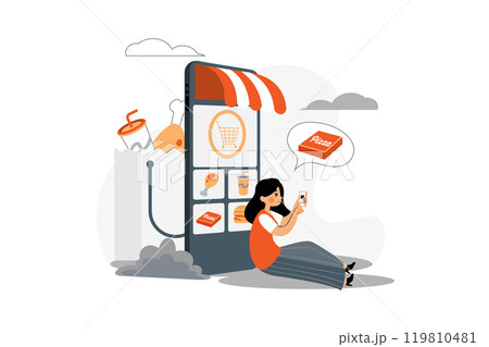 Online Food Order Package Delivery Service Online Food Order Package Delivery Service 119810481