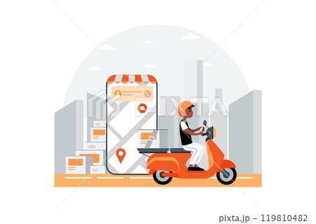 Fast Delivery By Scooter Fast Delivery By Scooter 119810482