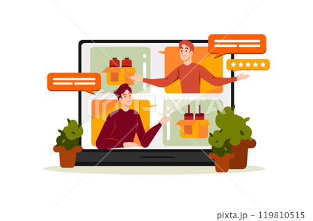 Online Customers Opinion Rating And Review. 119810515