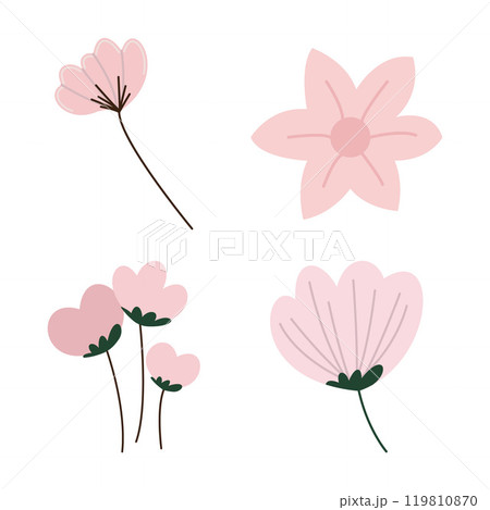 Element Set of Pink Fresh Flower Floral Florist Nature Plant Element Set of Pink Fresh Flower Floral Florist Nature Plant 119810870