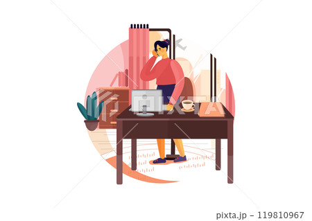 Businesswoman working on startup plan 119810967