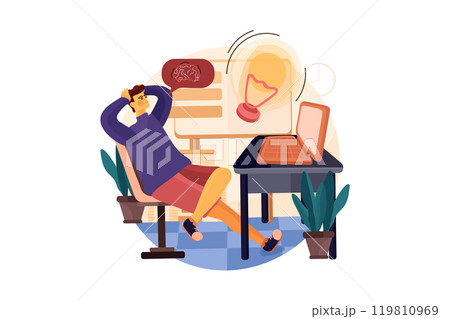 Businessman brainstorming about startup 119810969