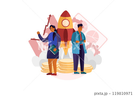 Startup Life Vector Illustration concept 119810971
