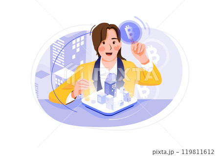 Cryptocurrency marketplace 119811612