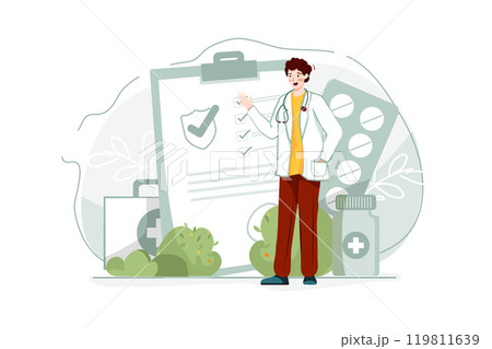 Health insurance policy Illustration Health insurance policy Illustration 119811639