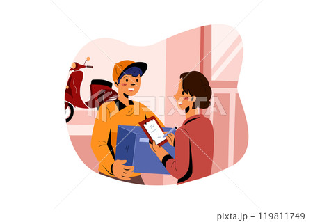 Door to door delivery Illustration Door to door delivery Illustration 119811749