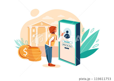 E-Wallet Sign Up Illustration 119811753