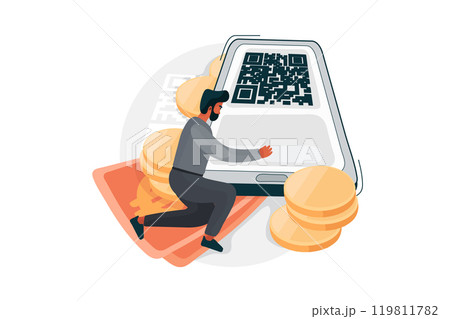Scan QR code for online payment Illustration Scan QR code for online payment Illustration 119811782