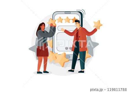 Review Application or Best User Feedback Illustration Review Application or Best User Feedback Illustration 119811788