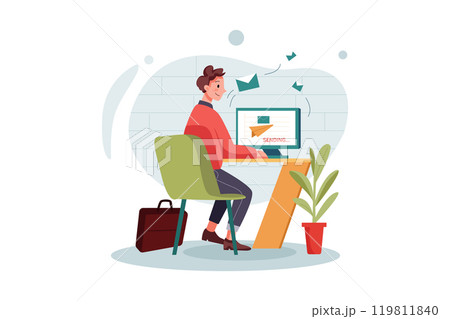 Male employee sending marketing mail 119811840