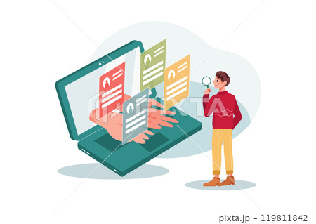 Man searching for marketing agent Illustration 119811842