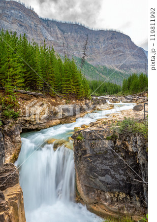 long exposure picture of Marble Canyon Trail along the Tokumm Creek in the Kootenay National Park 119811992