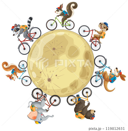 Animals Cycling Around the Moon 119812631