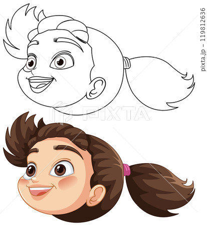 Happy Girl with Ponytail 119812636