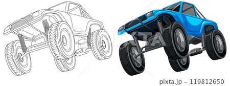 Off-Road Monster Truck Illustration 119812650