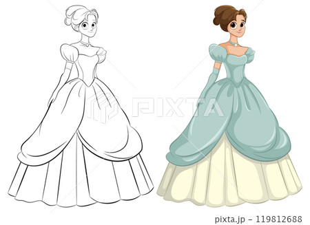 Princess in Elegant Ball Gown Princess in Elegant Ball Gown 119812688