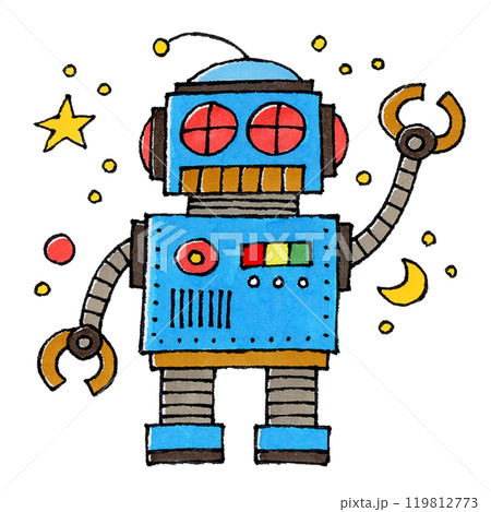 カラフルなレトロロボット カラフルなレトロロボット 119812773
