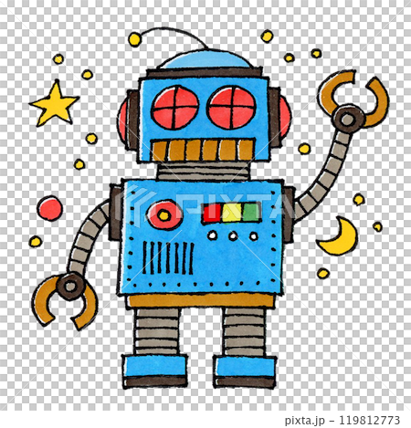 カラフルなレトロロボット カラフルなレトロロボット 119812773