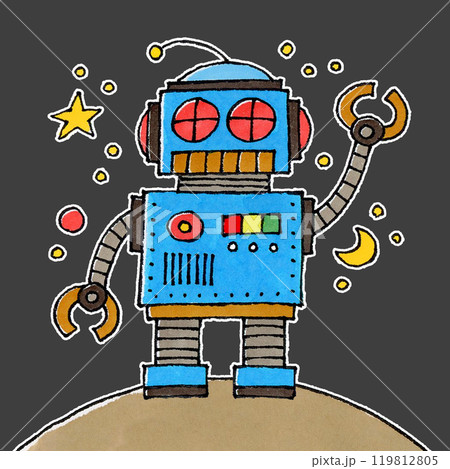 カラフルなレトロロボット(夜) カラフルなレトロロボット(夜) 119812805