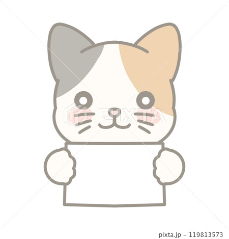 フリップを出す三毛猫のイラスト 119813573