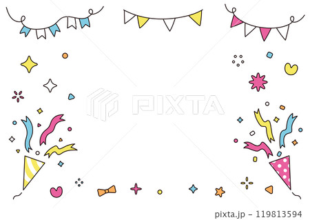 シンプルでかわいいお祝いフレーム 119813594