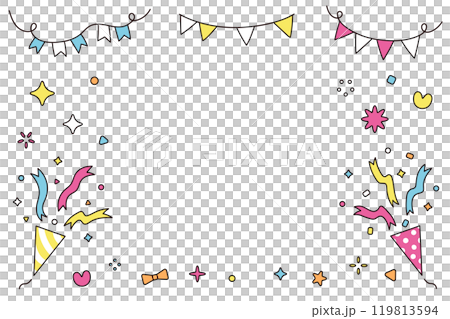 シンプルでかわいいお祝いフレーム 119813594