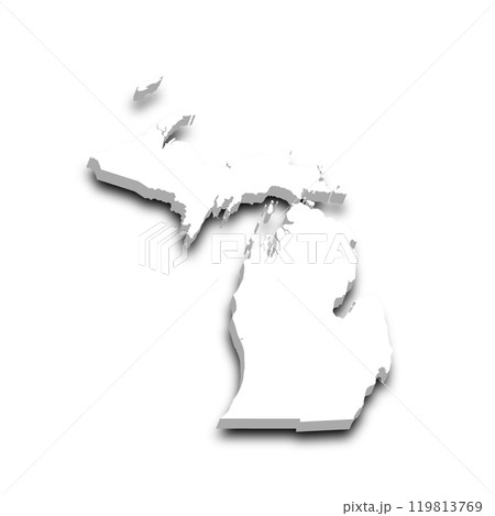 3d Map of Michigan state with color. United State of America, US, United State 119813769