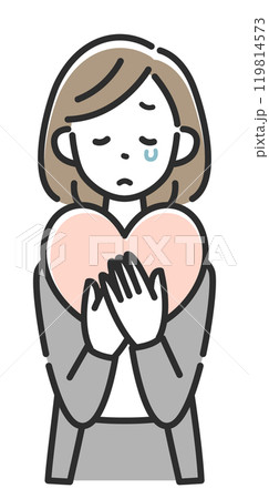 心を病んだのスーツ姿のビジネスウーマン女性 心を病んだのスーツ姿のビジネスウーマン女性 119814573