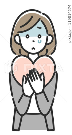 心を病んだのスーツ姿のビジネスウーマン女性 119814574