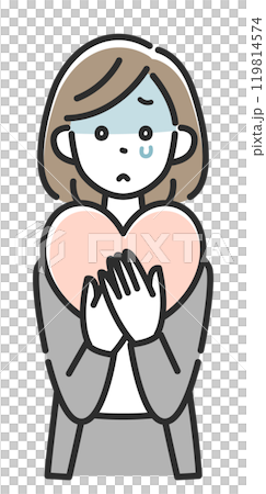 患有心臟病的西裝的女商人 119814574