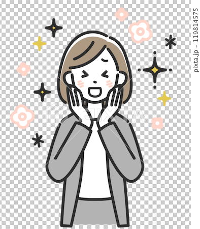 一個穿著西裝的快樂女商人 一個穿著西裝的快樂女商人 119814575