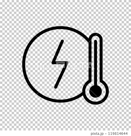 熱エネルギーのアイコン。高温は電力になっています。 119814644