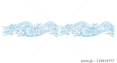 japan waves line art seamless pattern japan waves line art seamless pattern 119814777