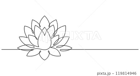 lotus water lily thin line illustration continuous drawing minimalism lotus water lily thin line illustration continuous drawing minimalism 119814946