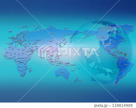 世界地図　地球 BG　背景　イメージ　都市　国 119814989