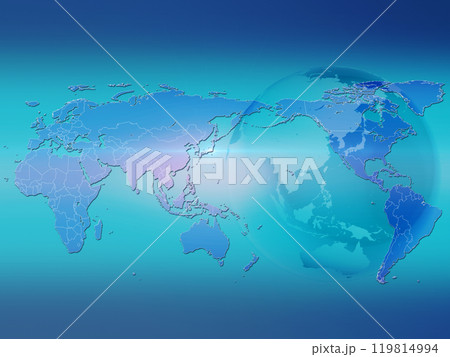 世界地図　地球 BG　背景　イメージ　都市名　国 119814994